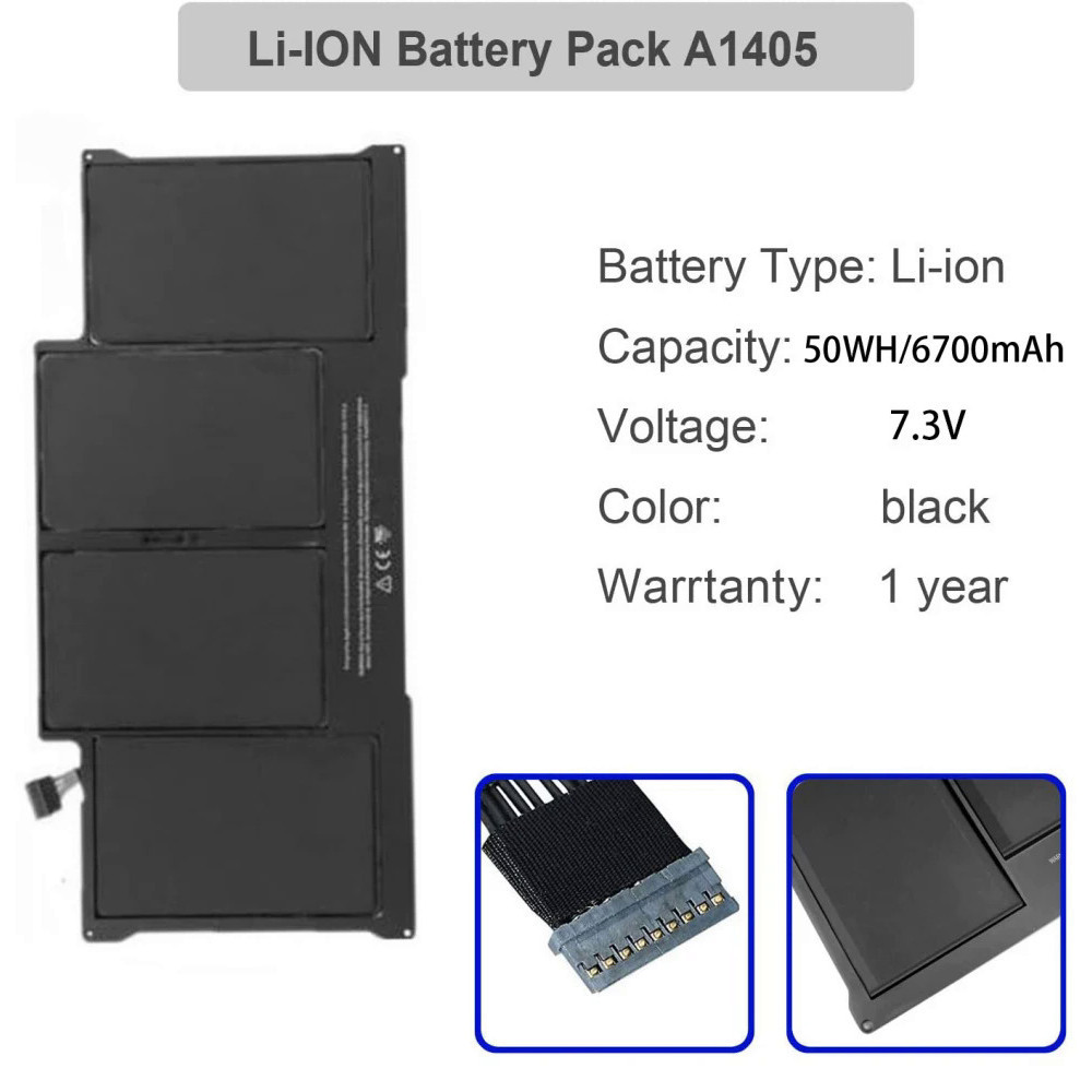 A1466 A1465 A1369แบตเตอรี่แล็ปท็อปสำหรับ Apple Macbook Air 13นิ้ว A1496 A1370 56Wh A1405 A1932 A21792010-2015 2017ปี