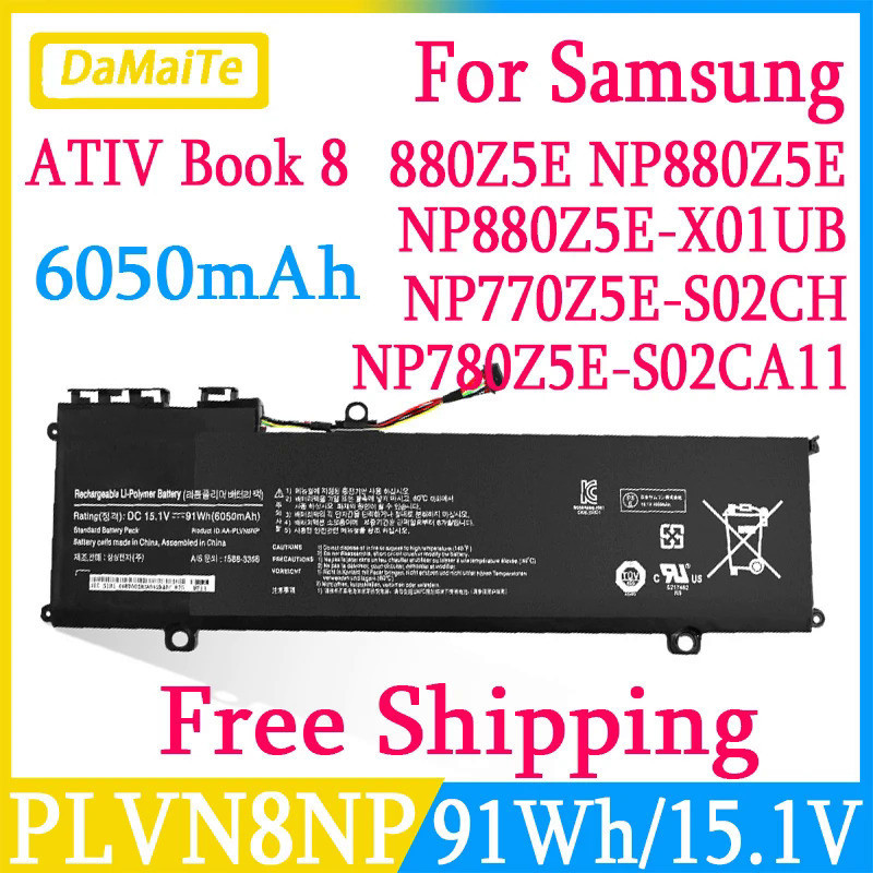 แบตเตอรี่แล็ปท็อป AA-PLVN8NP สำหรับ Samsung ATIV Book 8 Touch 780Z5E 780Z5E-S01 NP780Z5E 870Z5G NP78