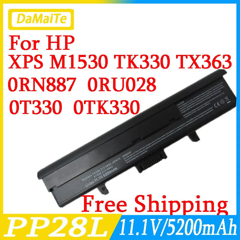 PP28L แบตเตอรี่แล็ปท็อปสำหรับ Dell XPS M1530 TK330 TX363 RN887 XT816 T330 TK330 TK362 TK363 XT828 3U
