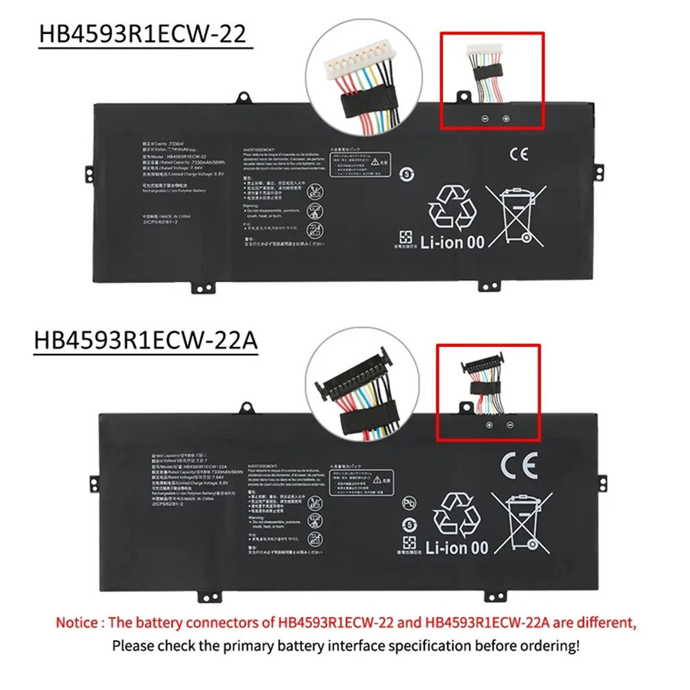 HB4593R1ECW-22 battery for huawei Magicbook 14 2019 2020, R5 2500U, X Pro 13.9, VLT-W50, W60, KPRC-W