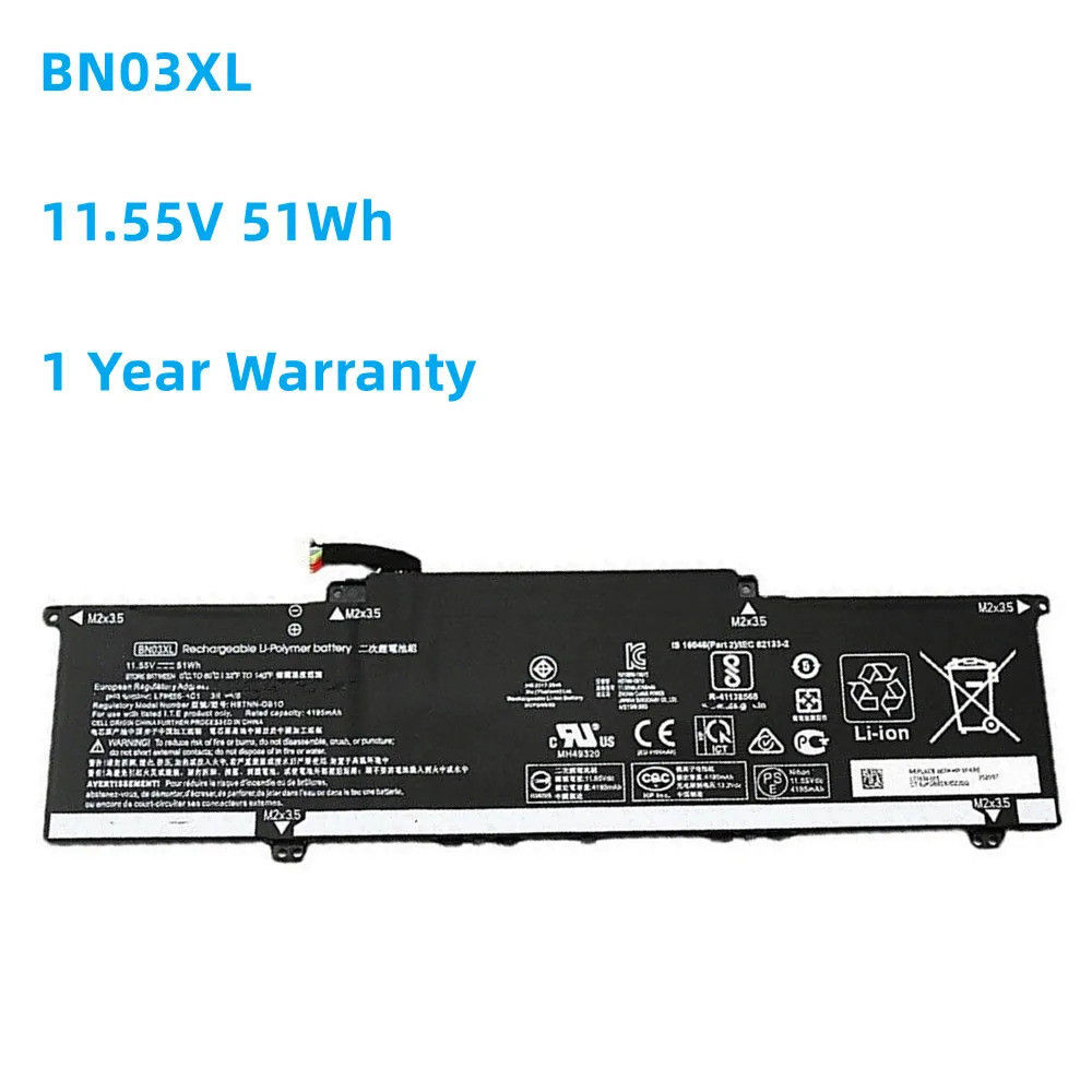 Laptop battery for BN03XL, V, 51w, UB7L, ENVY 13, 13-ba, X360, 13-ay, 15-ed0000,