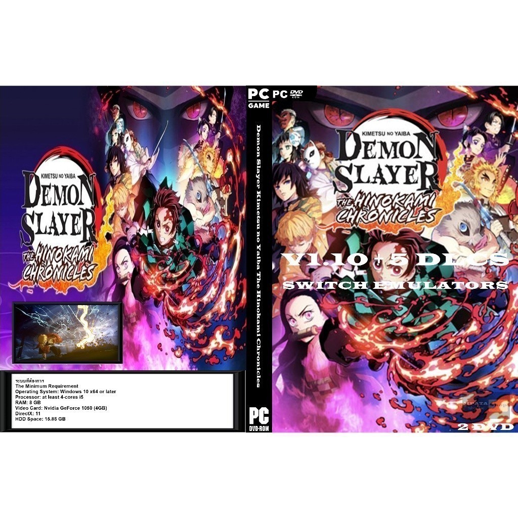 แผ่น Game PC Demon Slayer Kimetsu no Yaiba The Hinokami Chronicles (2DVD)