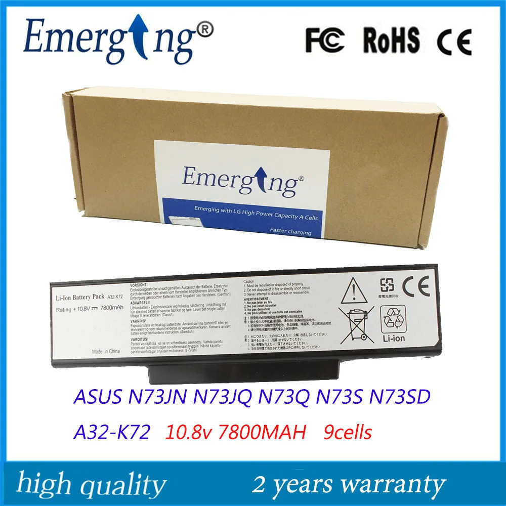 9Cells แบตเตอรี่แล็ปท็อปใหม่สำหรับ ASUS N73JQ N73Q N73S N73SD N73JN