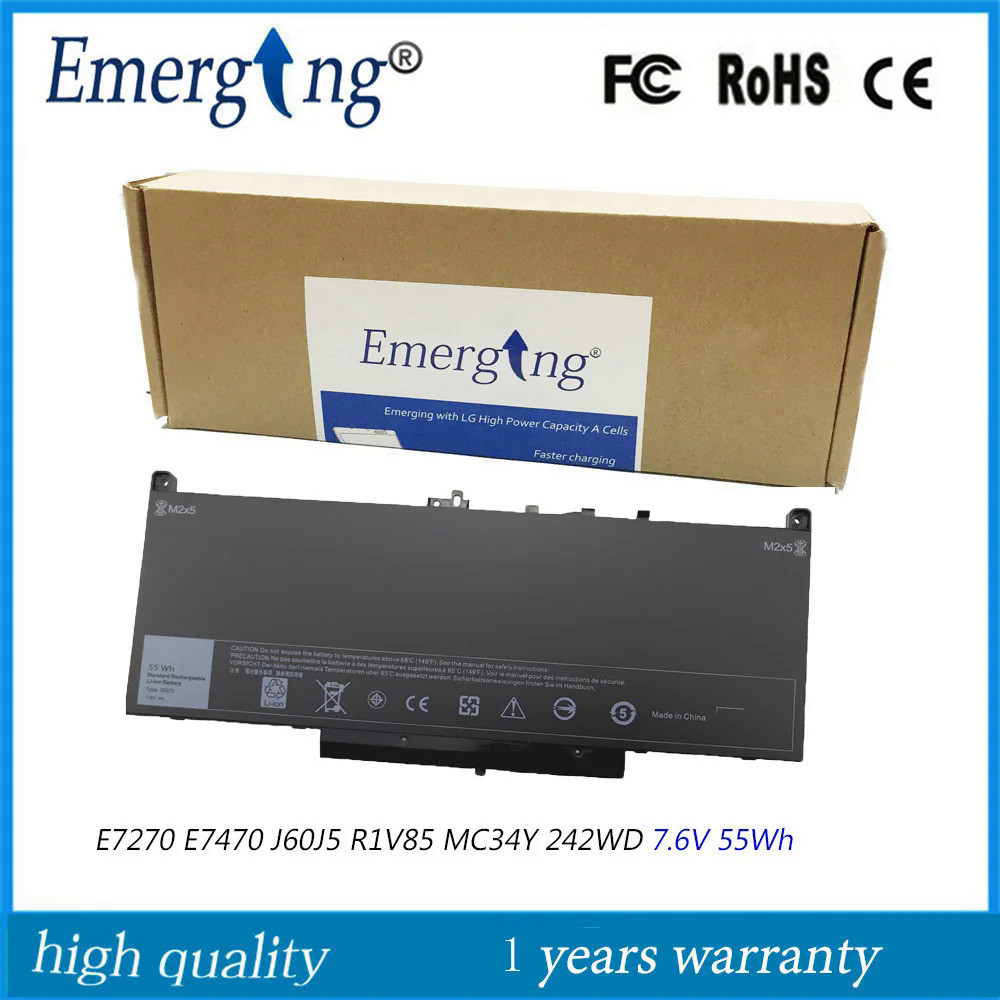 7.6V J60J5 1W2Y2แบตเตอรี่แล็ปท็อปสำหรับ Dell Latitude E7270 E7470 0J60J5 GG4FM 242WD R1V85