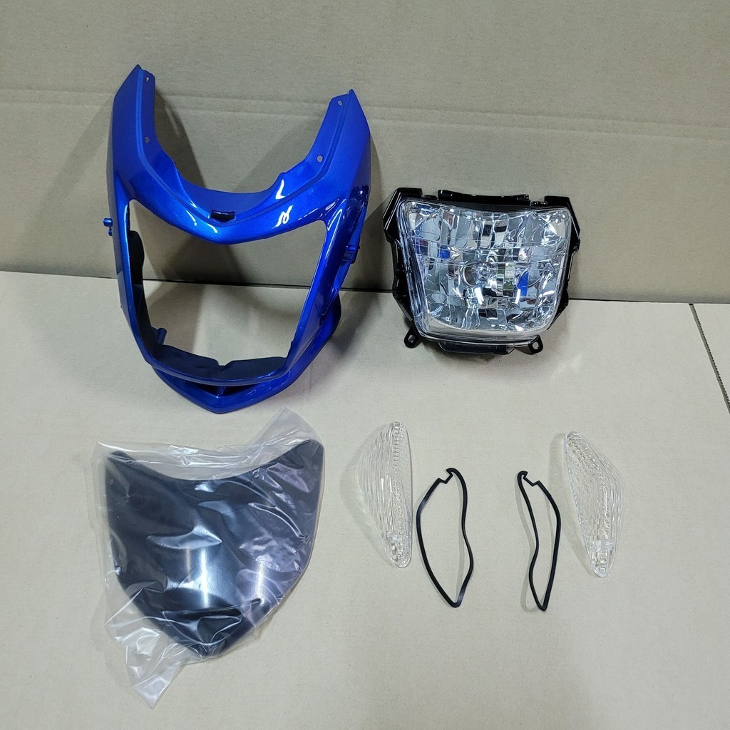 หน้ากากหน้า sonic รุ่น2 สีน้ำเงิน พร้อมไฟหน้า และ ฝาไฟเลี้ยวสีใส พร้อมบังไม โซนิค ตัวเก่า