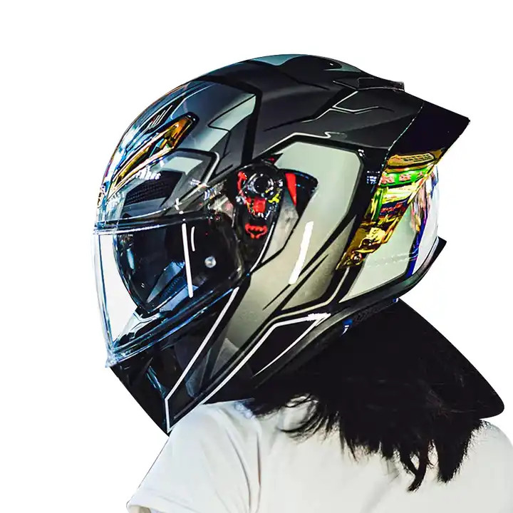 Sale promotion OEM DOT Full Face Motorcycle Helmets Colorful Helmet Double Visor Casco Large Tail Se