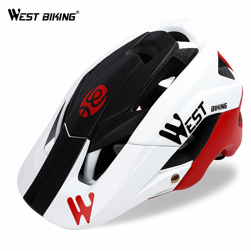 WEST BIKING Mountain Bike Helmet MTB Road Racing Motor Bike Bicycle Carbon Helmet Riding Equipment V