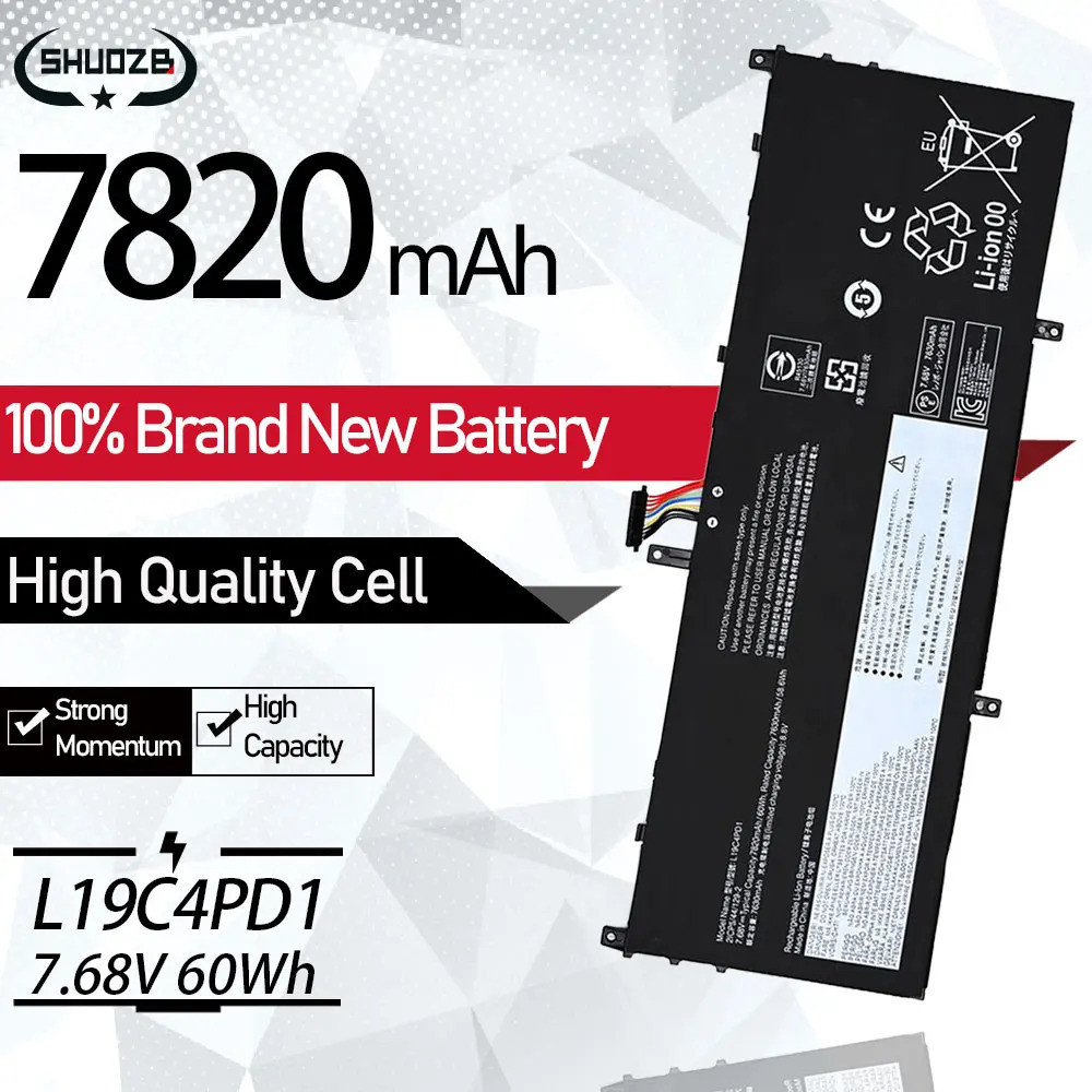 New L19C4PD1 L19D4PD1 L19M4PD1 L19L4PD1 Laptop Battery For Lenovo Yoga C640 13 C640-13IML Series 5B1