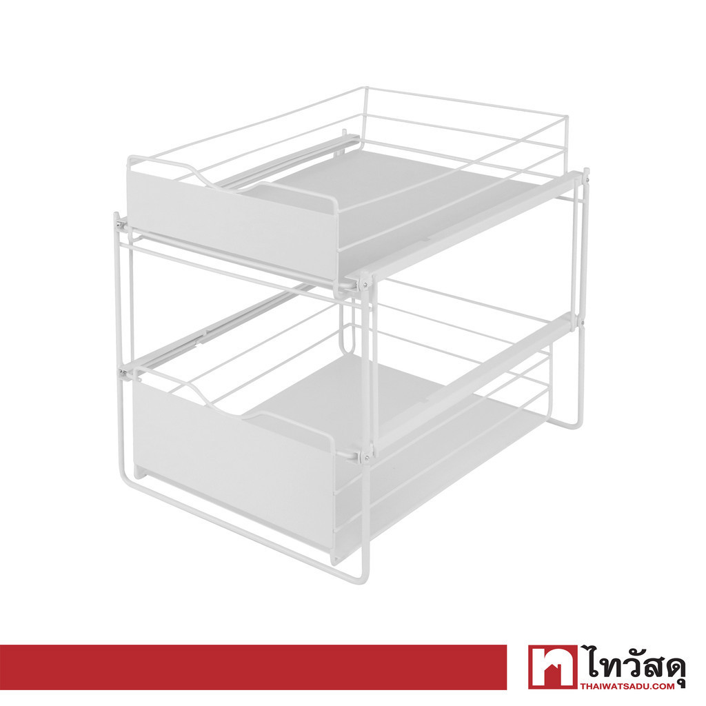 KASSA HOME ชั้นวางเครื่องปรุงลิ้นชัก 2 ชั้น Demi รุ่น WK810401W ขนาด 28 x 37.5 x 35.2 ซม. สีขาว