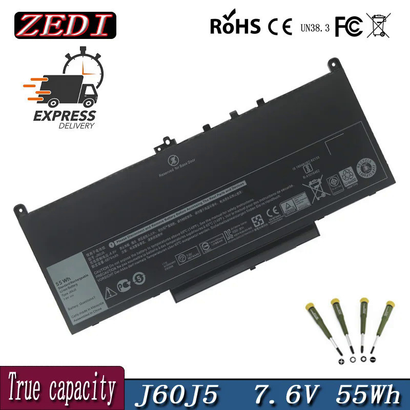 ZEDI Original E7470 E7270 J60J5แบตเตอรี่สำหรับ Dell Latitude 7470 7270แบตเตอรี่แล็ปท็อป1W2Y2 0MC34Y 
