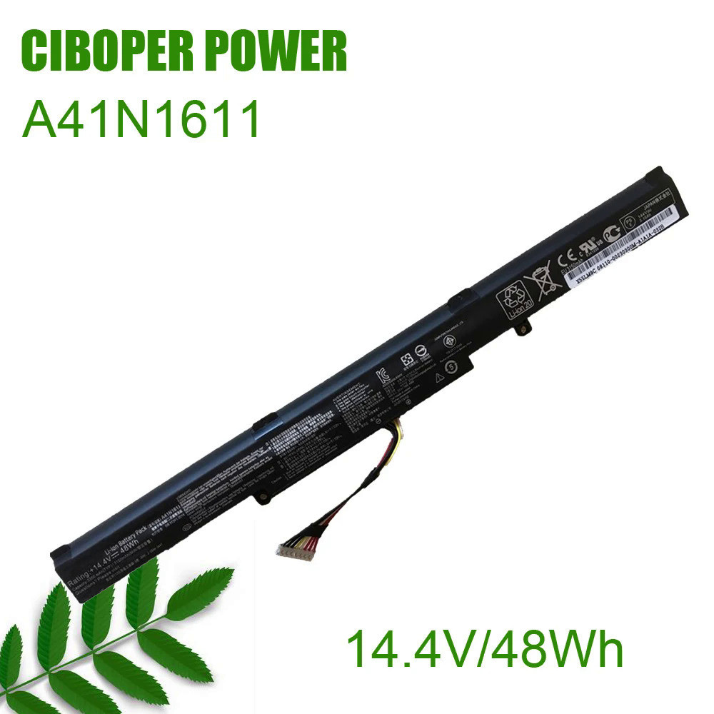 CP ของแท้ใหม่แบตเตอรี่แล็ปท็อป A41N1611 14.4V/48Wh/3350MAh สำหรับ ROG GL553 GL553VD GL553VE GL553VW 