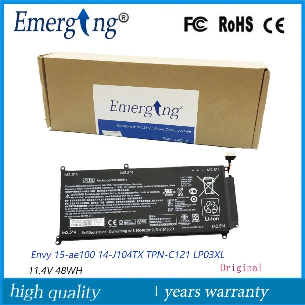 11.4V 48WH ใหม่ LP03XL แบตเตอรี่แล็ปท็อปสำหรับ HP ENVY 15-ae020TX 804072-241 807211-121 807211-221 H
