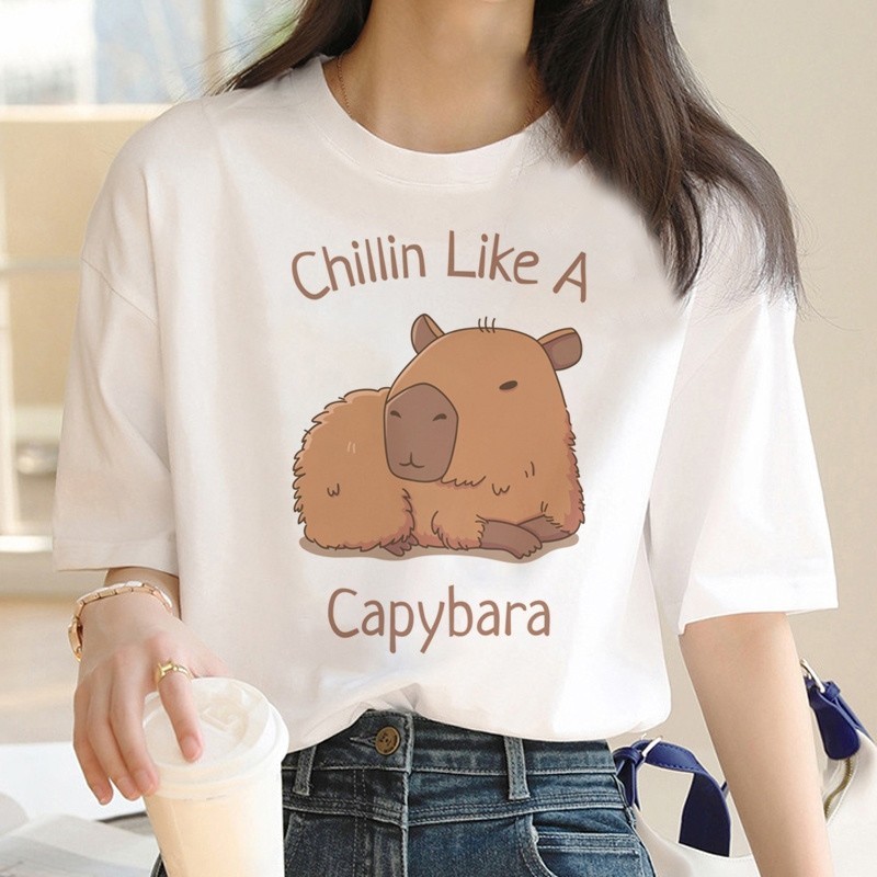 【COD】Capybara t-shirt summer top male casual japanese grunge vintage anime t shirt couple clothes gr