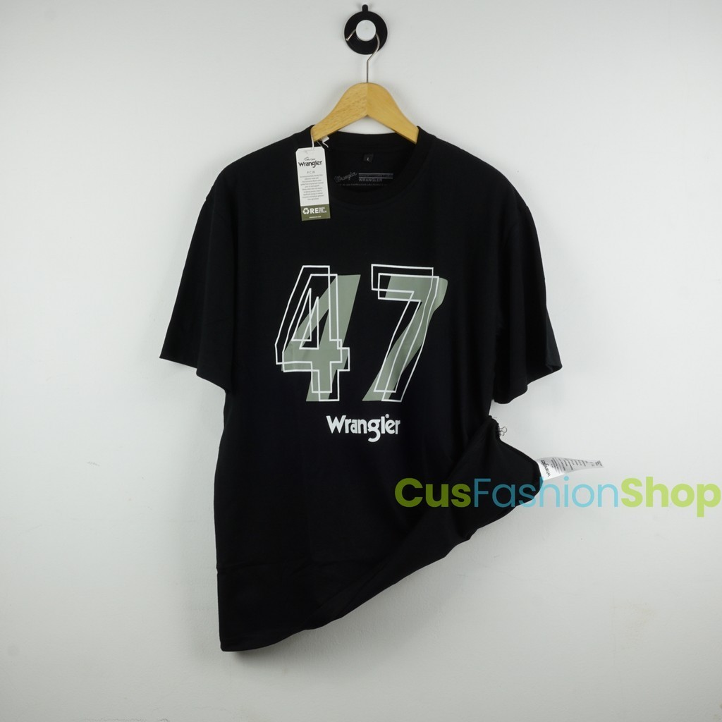 【COD】Men's T-shirt Wrangler import USA T-shirt import T-shirt black