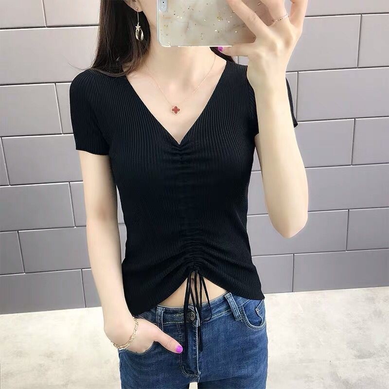 【COD】▶A116 women's dress t shirt,衬衫 top shirt t orange slim fashion shirt bottom knit orange short s