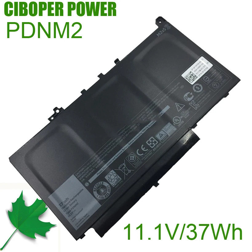 CP แบตเตอรี่แล็ปท็อป PDNM2 579TY 0F1KTM PDNM2 11.1V/37Wh/3180MAh สำหรับ Latitude 12 E7470 Series Not