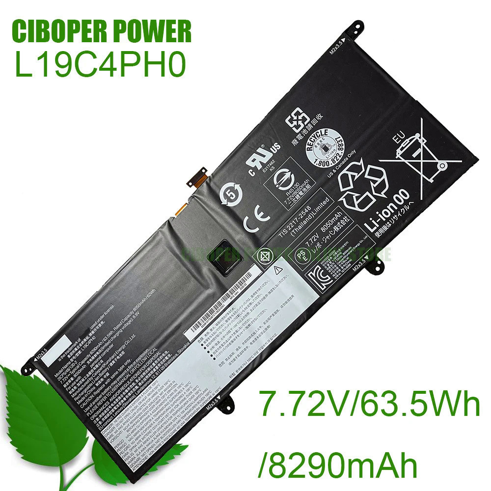 CP แบตเตอรี่แล็ปท็อปของแท้ใหม่ L19C4PH0/L19M4PH0 7.72V/8290MAh/SB10Y75087 63.5Wh สำหรับ Yoga Slim 9 