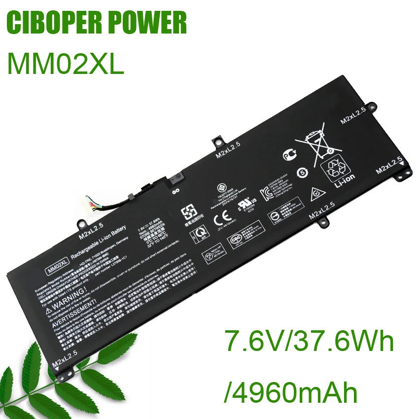 CP แบตเตอรี่แล็ปท็อปของแท้ MM02XL 7.6V/37.6WH สำหรับ X360 M6-W101dx 15-bk000 IB8Q AN0002tu AN0004tu 