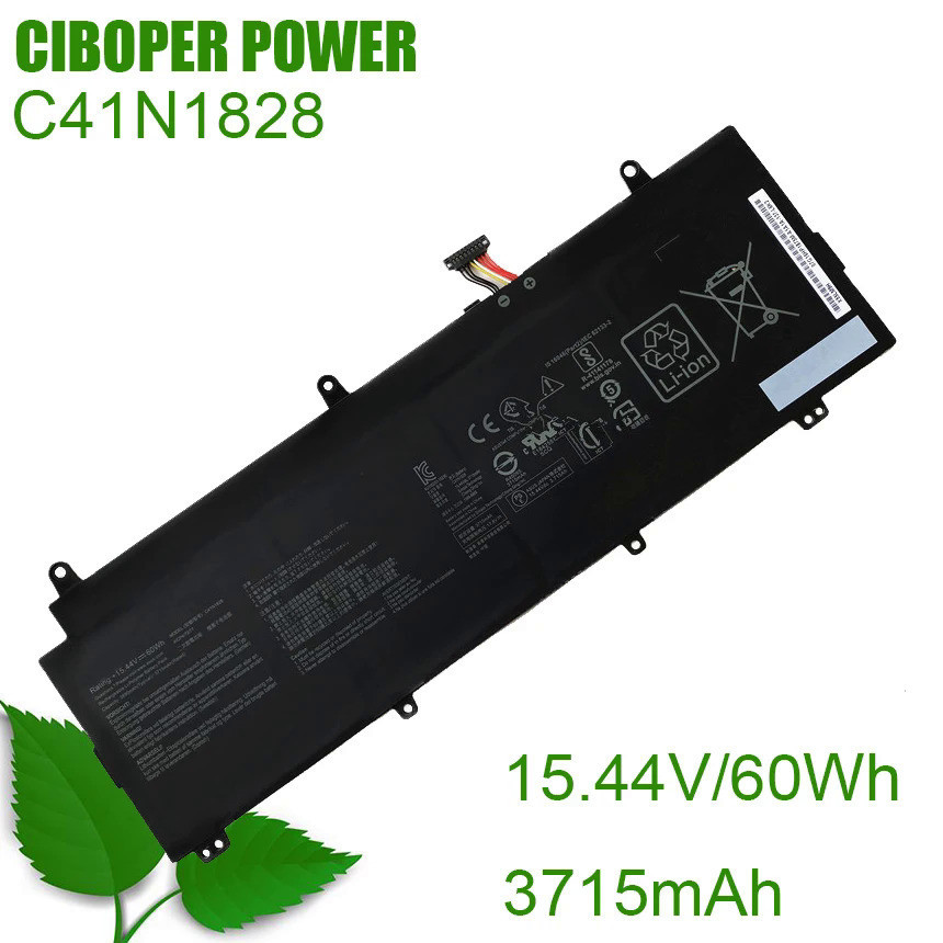 CP แบตเตอรี่แล็ปท็อป C41N1828 15.44V/60Wh/3715MAh สำหรับ Zephyrus 3 GX531 GX531G GX531GV GX531GW Series โน้ตบุ๊ค