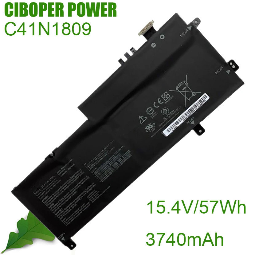 CP แบตเตอรี่แล็ปท็อป0B200-03070000 C41N1809 15.4V/57Wh /3740MAh สำหรับ Zenbook Flip 15 UX562 UX562FD