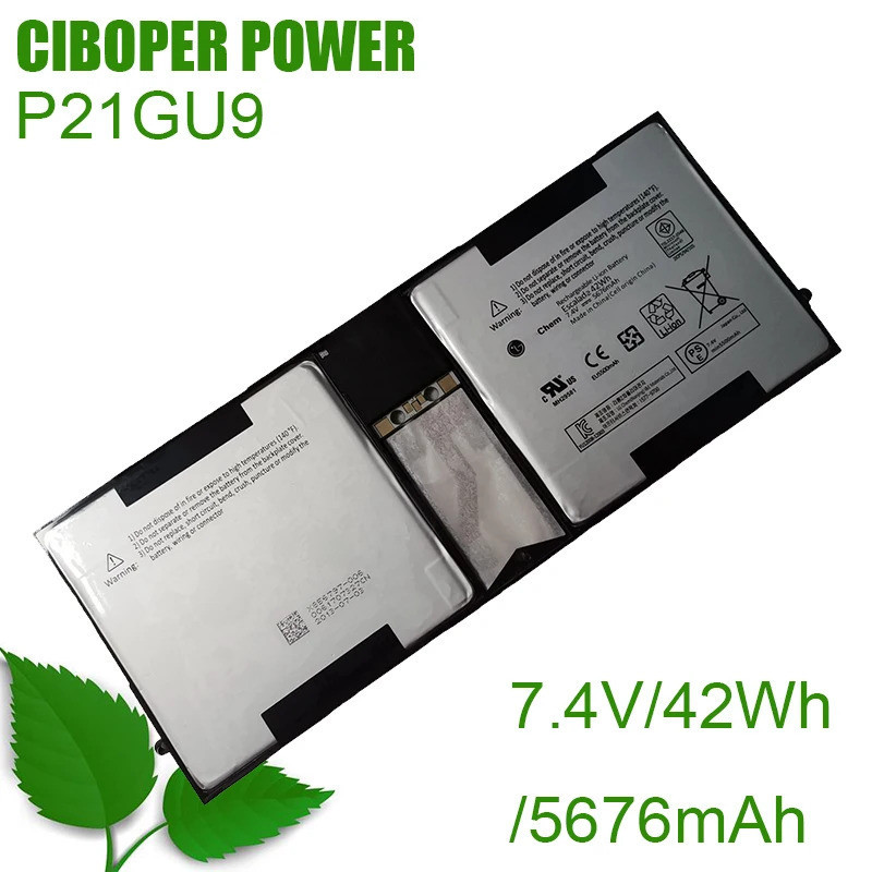 CP แบตเตอรี่แท็บเล็ต P21GU9 7.4V/42WH/5676MAh สำหรับ Surface Pro 2 1601 Pro 1 1514 10.6นิ้วแท็บเล็ต 