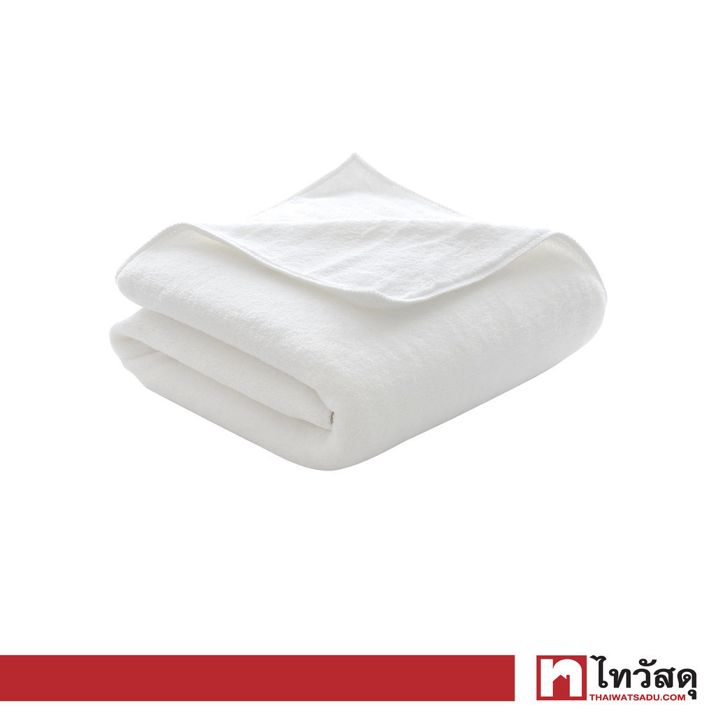 KASSA HOME ผ้าขนหนูเช็ดตัว Fleece รุ่น SH7576-MB-WH ขนาด 69 x 137 ซม. สีขาว