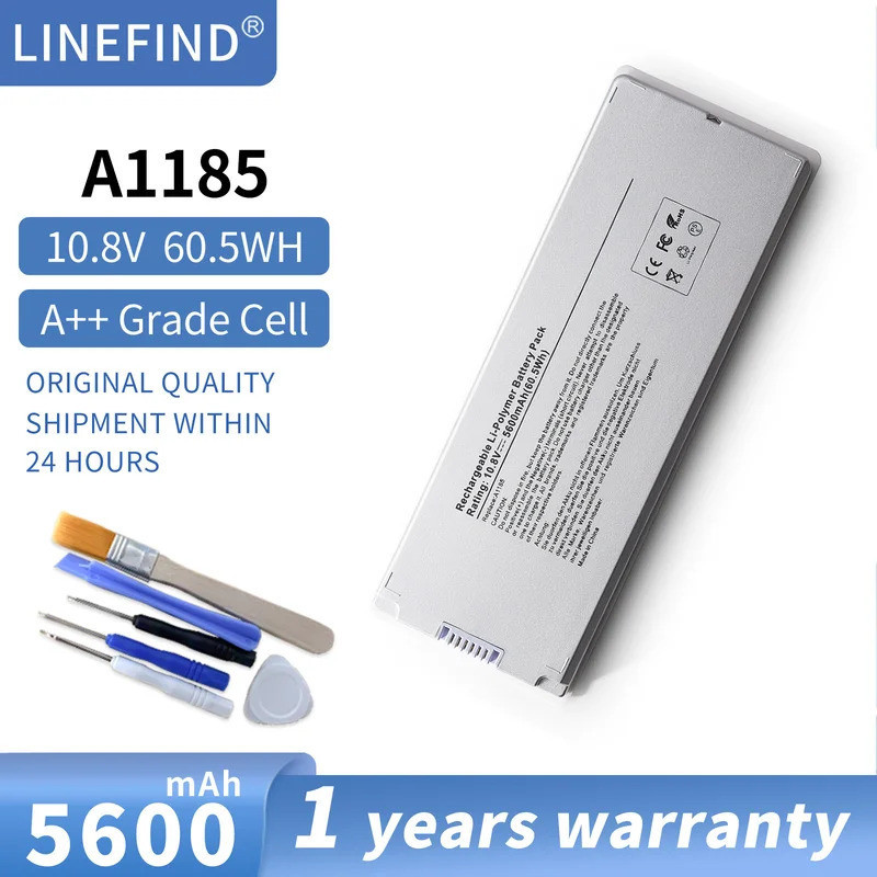 New A1185 A1181 Laptop Battery For Apple MA566 MA566FE/A MA566G/A MA566J/A FOR MACBOOK 13" MA472 MA4