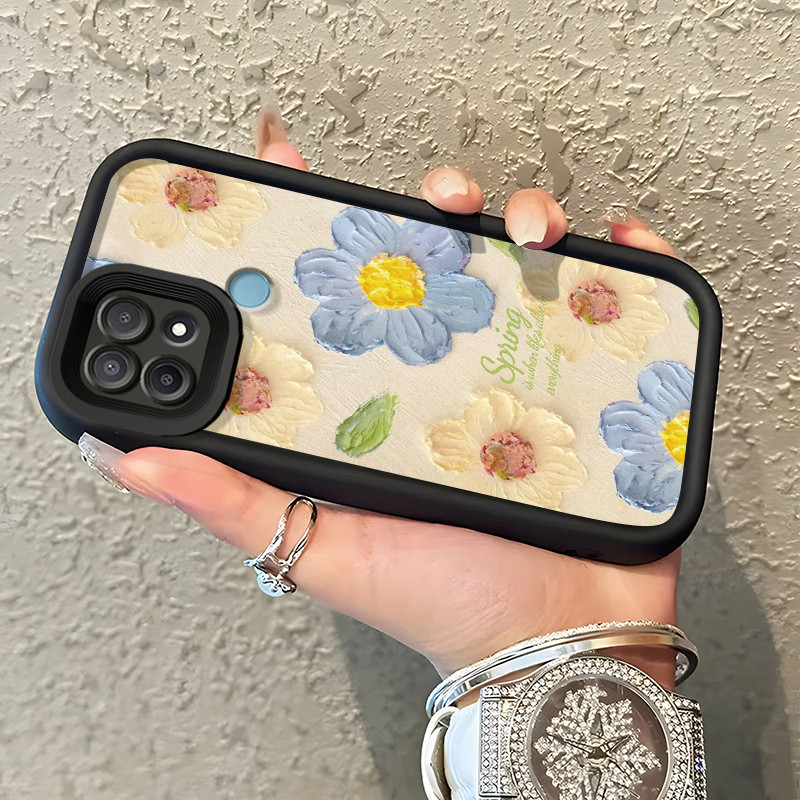 เคสสำหรับ OPPO A15 A15s A35 เคสดอกไม้อ่อนโยนรูปแบบครอบ