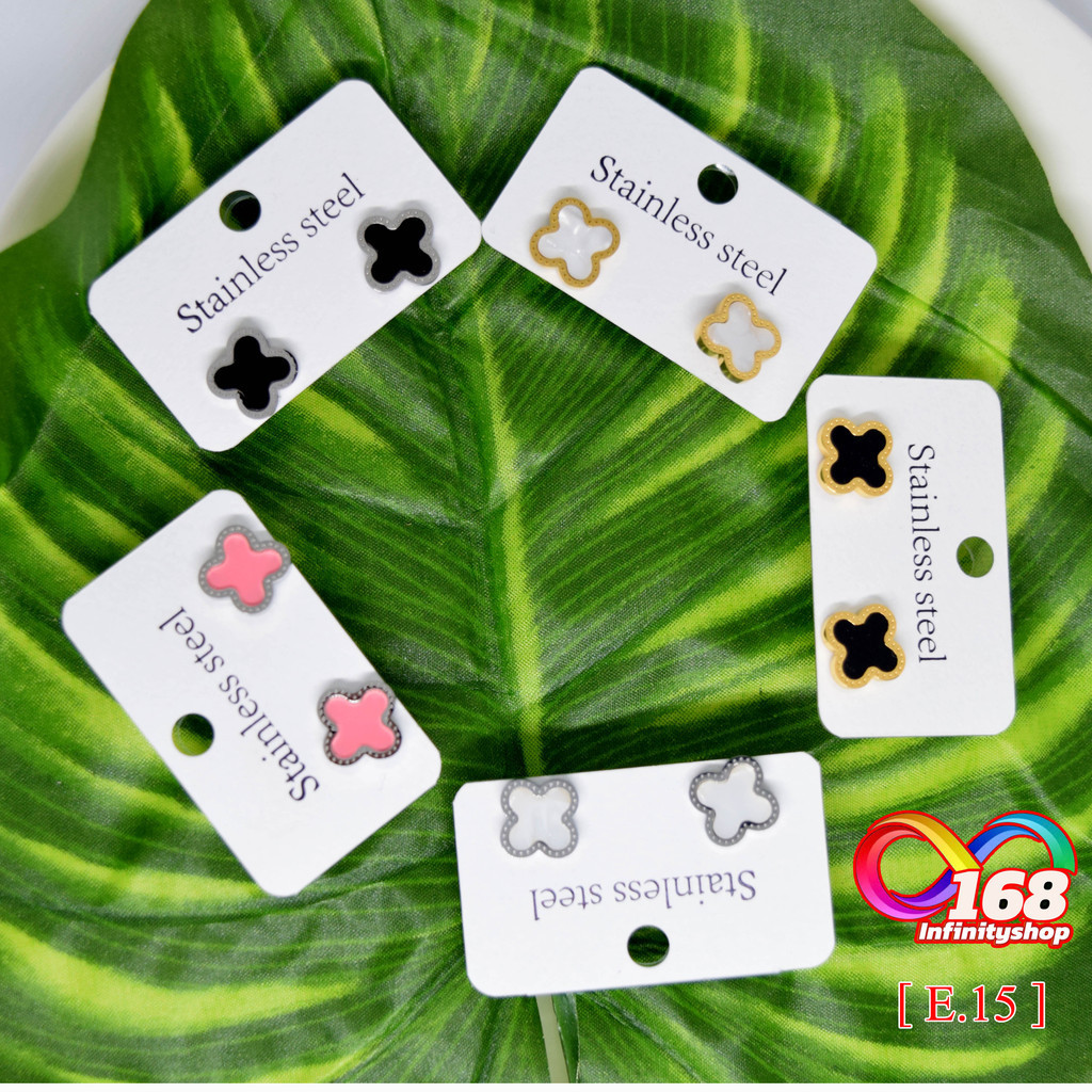ต่างหู #ตุ้มหู#จิวหู #สแตนเลส#ร้านไทย🇹🇭 [ E.15 ]#168 Infinityshop