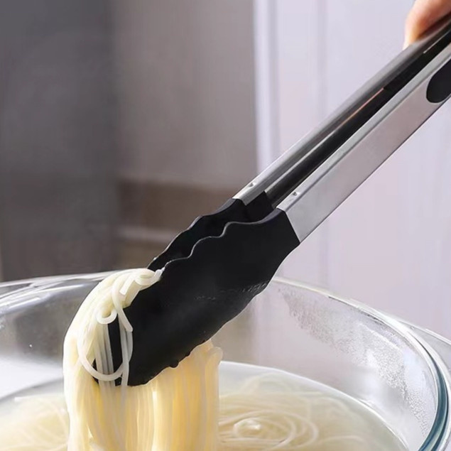 Grocery Store ที่คีบอาหาร สเตนเลส หัวซิลิโคน ทนความร้อน มี 2ขนาด 9/12 นิ้ว ใช้งานง่าย - รูปที่ 2