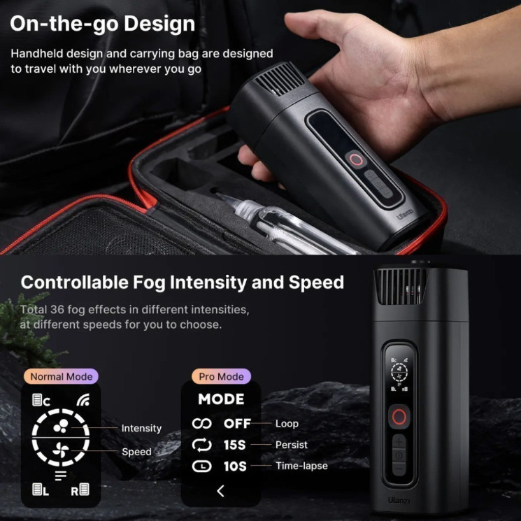 Ulanzi FM01 FILMOG Ace Portable Fog Machine เครื่องทำควัน สร้างซีน ถ่ายภาพ ถ่ายวิดีโอ มีรีโมทบลูทูธ