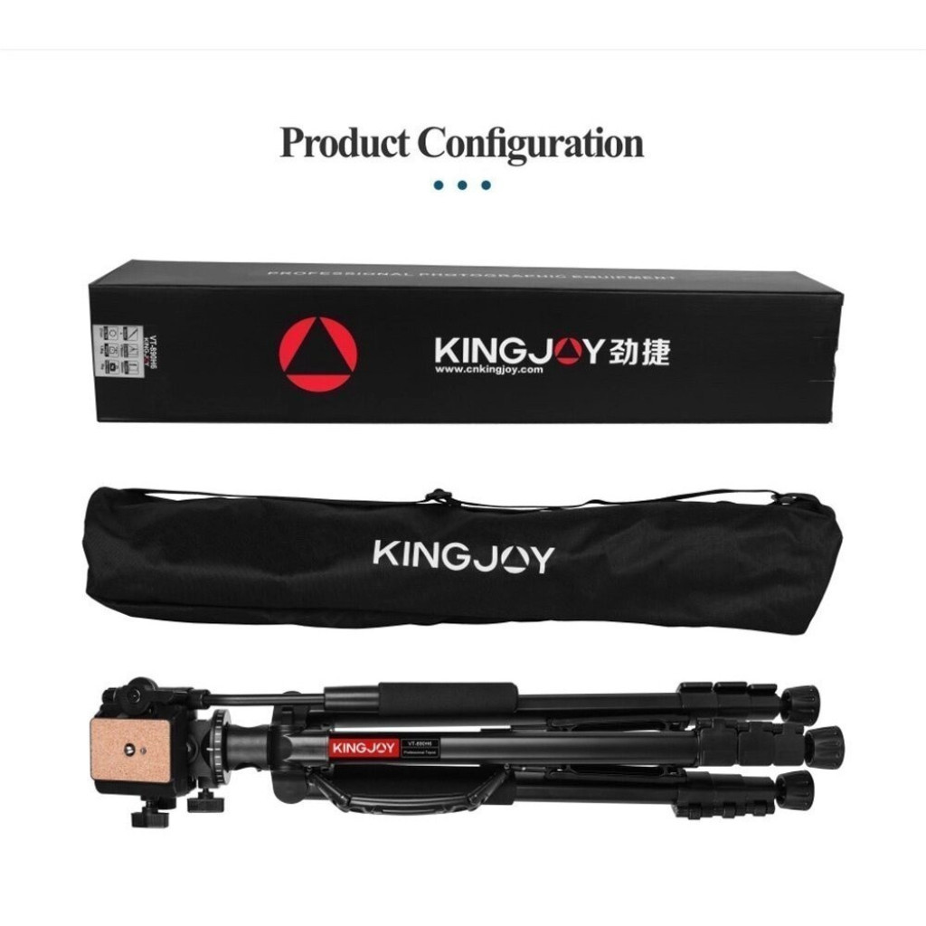 Kingjoy VT-890H6 Multi-functionak Lateral Tripod ขาตั้งกล้องแบบ3ขา สำหรับถ่าย Video พร้อมด้ามจับถือ