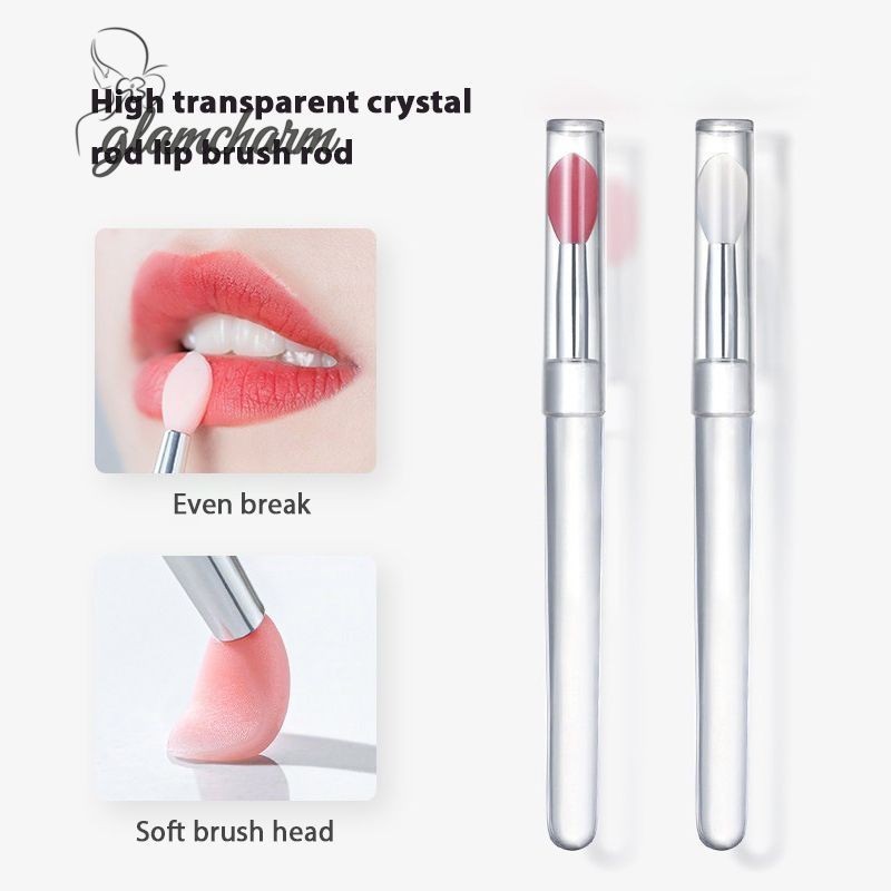 glamcharmWith Cover แปรงทาปากซิลิโคนแบบพกพา Smear Lip Mask เลื่อมลิปสติกหัวแปรงนุ่มเครื่องมือแต่งหน้า