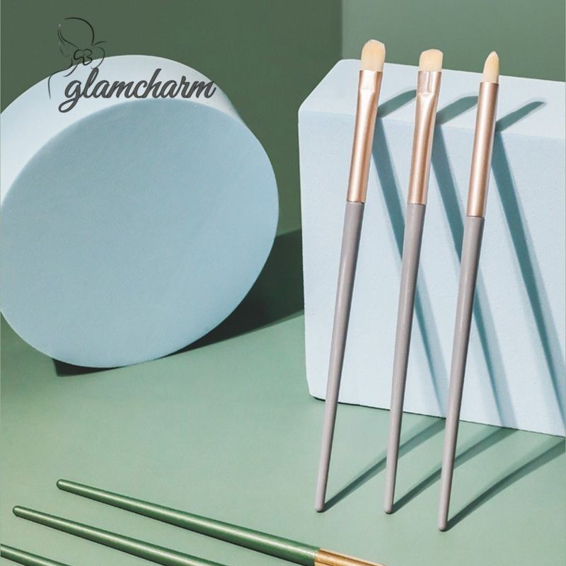 glamcharm3PCS แปรงอายแชโดว์แบบพกพา Universal Eyeliner Lying Silkworm ชุดแปรงแต่งหน้าเครื่องมือแต่งหน้า