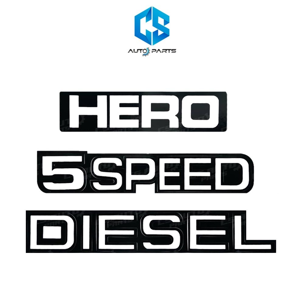 สติ๊กเกอร์ HERO 5SPEED DIESEL - TOYOTA HILUX HERO (RN50)(ติดฝาท้ายกระบะ)