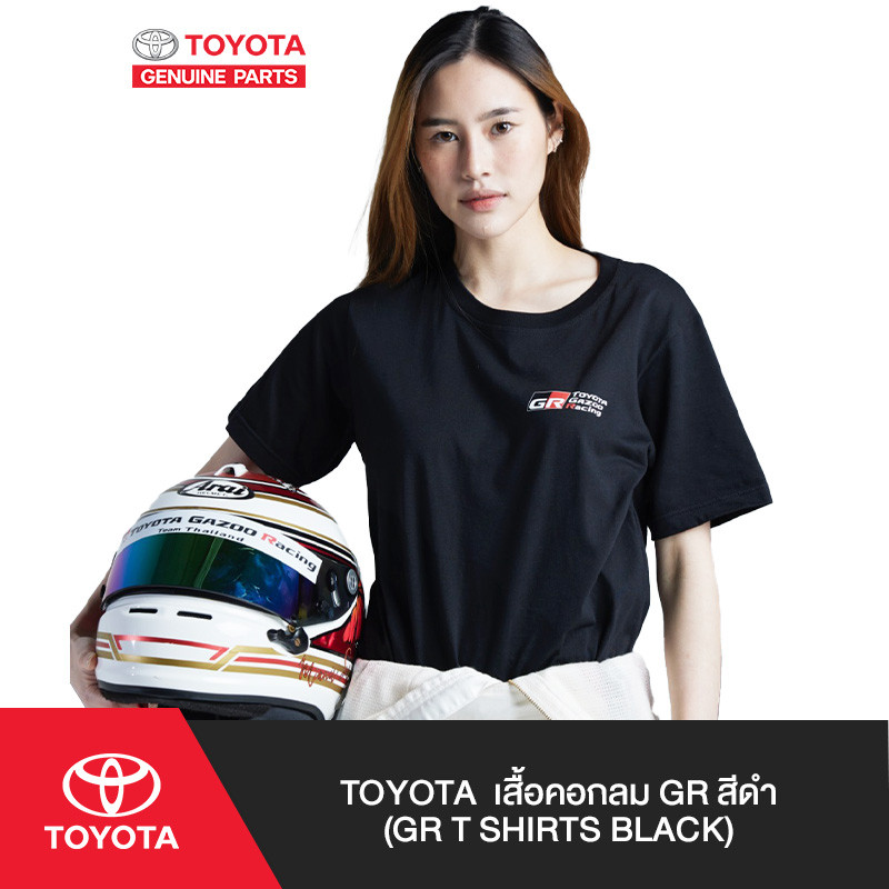 TOYOTA  เสื้อคอกลม GR สีดำ (GR T SHIRTS BLACK)