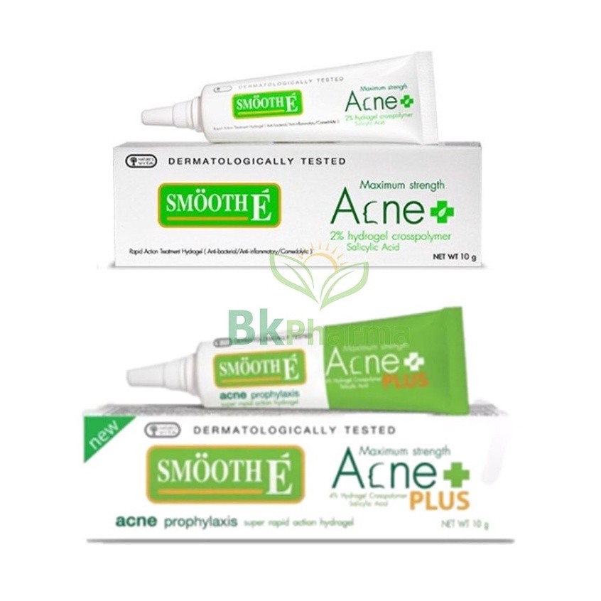 Smooth E สมูทอี ทาสิว สิวมีหัวหลอดสีขาว Acne hydrogel // สิวไม่มีหัวหลอดสีเขียว Acne hydrogel plus 1 กล่อง