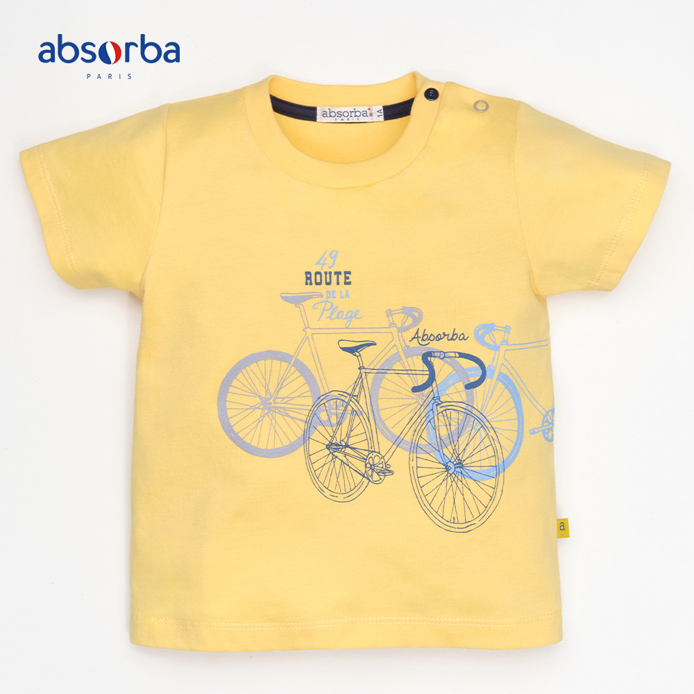 แอ็บซอร์บา เสื้อยืด เด็กชาย สีเหลือง สำหรับเด็กอายุ 1-3 ปี คอลเลคชั่น Bicyclette