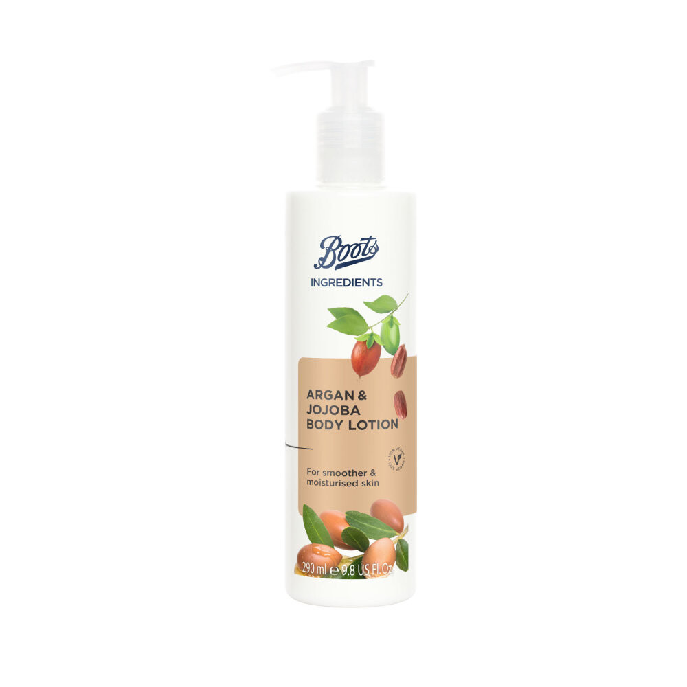 BOOTS INGREDIENTS บู๊ทส์ อินกรีเดียนส์ อาร์แกน แอนด์ โจโจบา บอดี้ โลชั่น 290 มล.