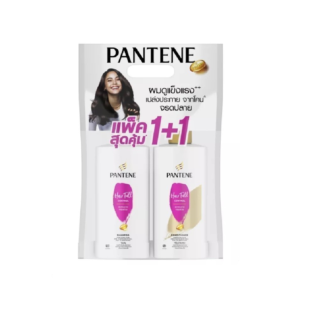 Pantene Hair Fall Control Shampoo & Conditioner 410 ML. Pack 1+1 แพนทีน แชมพูและครีมนวดผม สูตรแฮร์ฟอล คอนโทรล 410 มล. แพ็ค 1+1