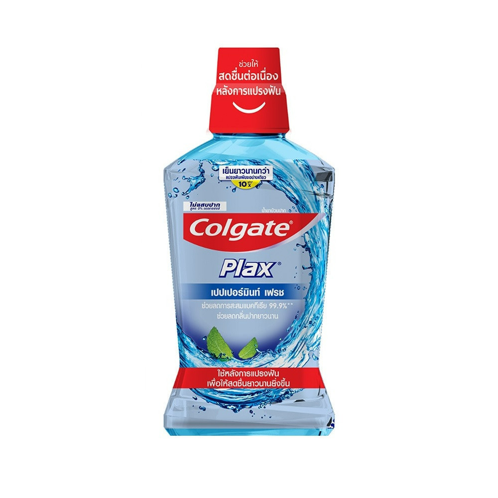 COLGATE Plax Peppermint Fresh Mouthwash 500 ml. คอลเกต พลักซ์ น้ำยาบ้วนปาก สูตรเปปเปอร์มินท์ เฟรช 500 มล.