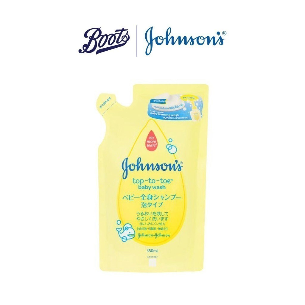 Johnsons จอห์นสัน ท็อปทูโท เซลฟ์ โฟมมิ่ง เบบี้ บาธ 350 มล. (ถุงเติม)