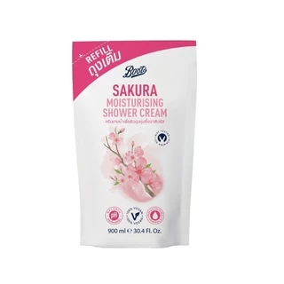Boots Sakura Moisturising Shower Cream Refill Pouch 900 ML บู๊ทส์ ซากุระ มอยส์เจอร์ไรซิ่ง ชาวเวอร์ ครีม รีฟิว