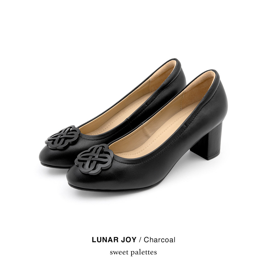 Sweet Palettes รองเท้าหนังแกะ Lunar Joy Charcoal