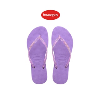 Havaianas รองเท้าแตะ Slim Logo Metallic Flip Flops White / Mixblue / Navy รุ่น 41198751801PPXX