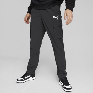 PUMA BASICS - กางเกงขายาวชาย Open Road Woven Pants สีดำ - APP - 67140201