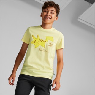 PUMA KIDS - เสื้อยืดคอกลมเด็กโต PUMA x Pokémon Tee สีเหลือง - APP - 53642969