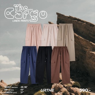 Urthe - กางเกงขายาวคาร์โก้ ผ้าลินิน รุ่น THE CARGO