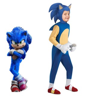 ✶✌™เครื่องแต่งกายเด็กฮาโลวีน Sonic the Hedgehog การ์ตูน Sonic Boy คอสเพลย์เกมเสื้อผ้าเล่นตามบทบาท