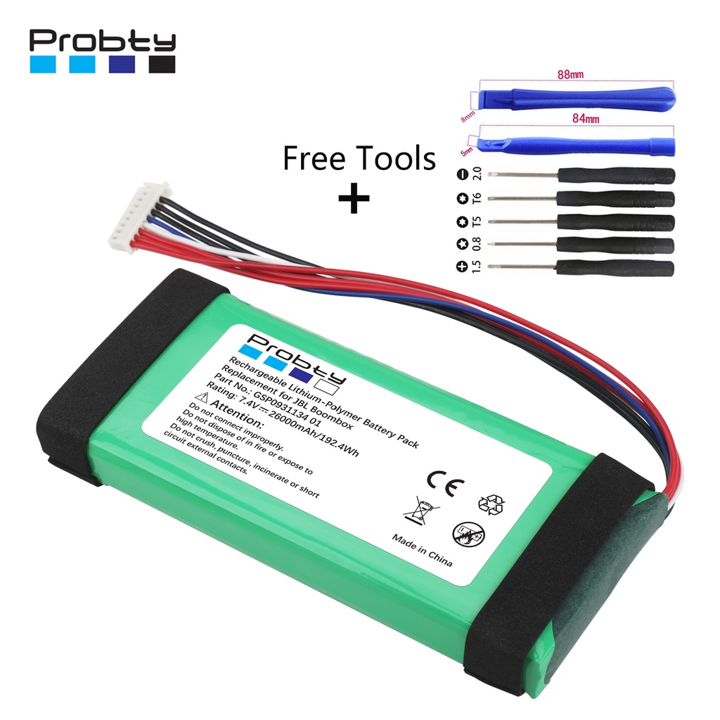 สำหรับ JBL Boombox แบตเตอรี่7.4V 25000MAh GSP0931134 01สำหรับ JBL Boombox แบตเตอรี่ JEM3316,JEM3317,JEM3318